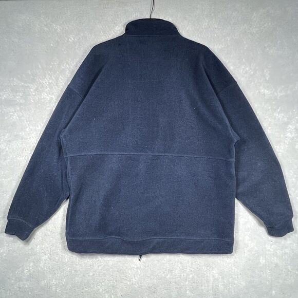 VTG NFL Sweatshirt Men’s XL Navy 1/4 Zip Embroidered Fleece Plaid Lined Sweater - Picture 8 of 9